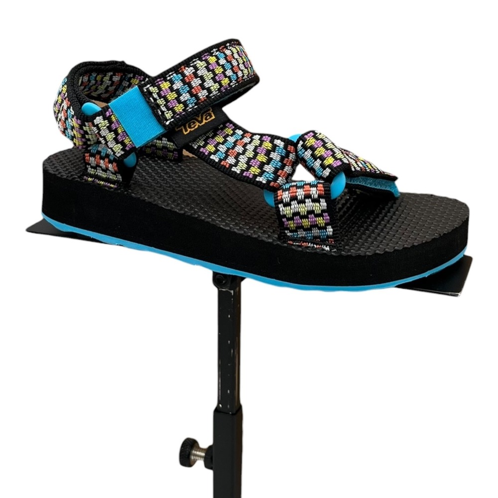Teva Toddler Girls Boys Adjustable Sandals Size 8 Dot Matrix Blue Black Multi